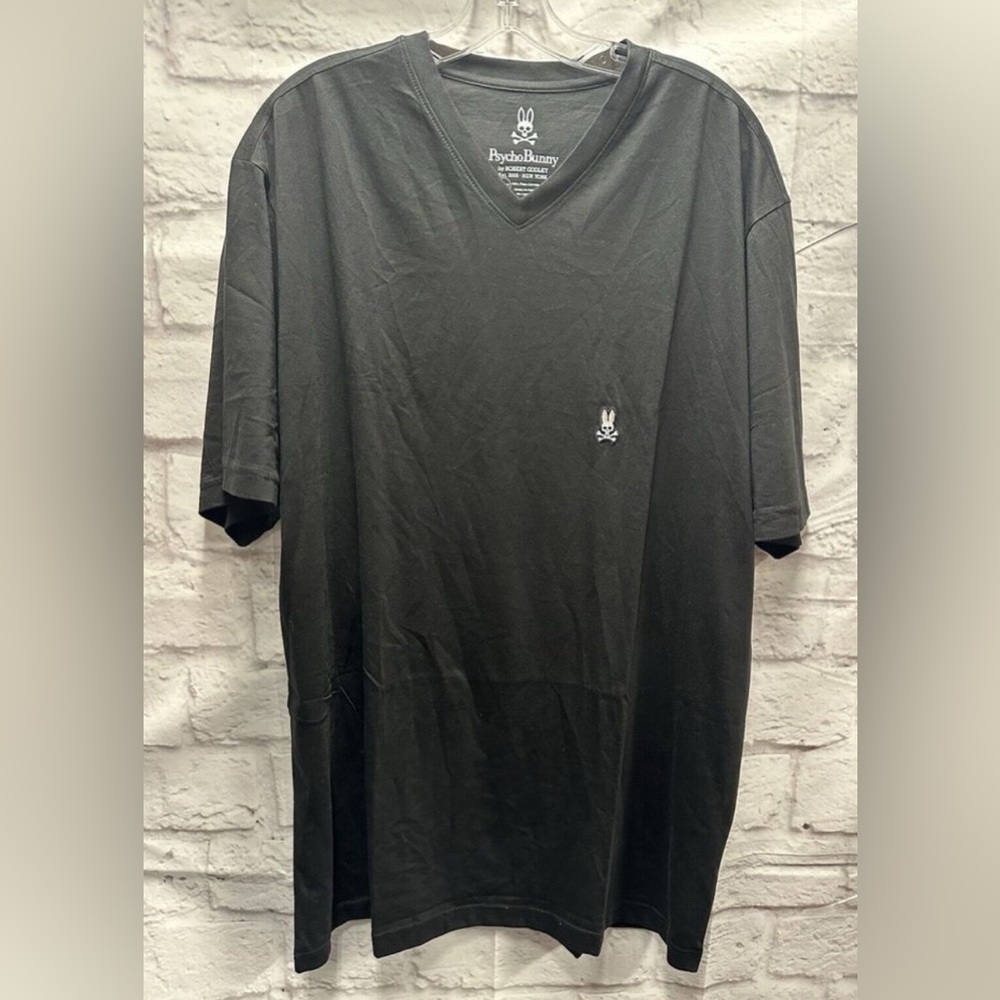 Psycho Bunny NWOT‎ men’s black vneck shirt size 1 XLT